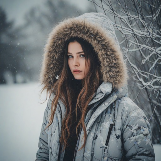 Our merged model winter coat sample